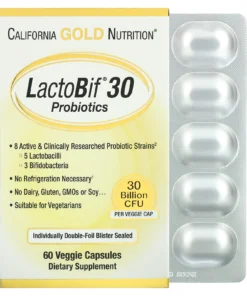 California Gold Nutrition, Probiotiques LactoBif, 30 milliards d'UFC, 60 capsules végétariennes